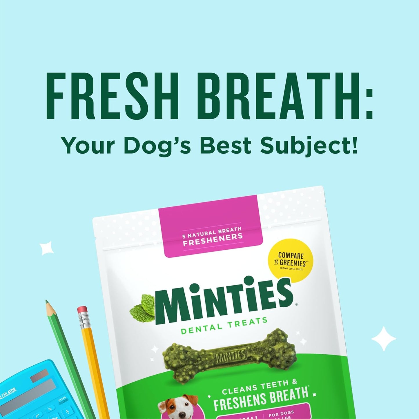 Dental Chews for Small Dogs (40 Count) - Vet-Recommended Mint-Flavored Treats for Dogs Weighing 5-24 lbs, Promotes Dental Health by Reducing Plaque, Tartar, and Bad Breath