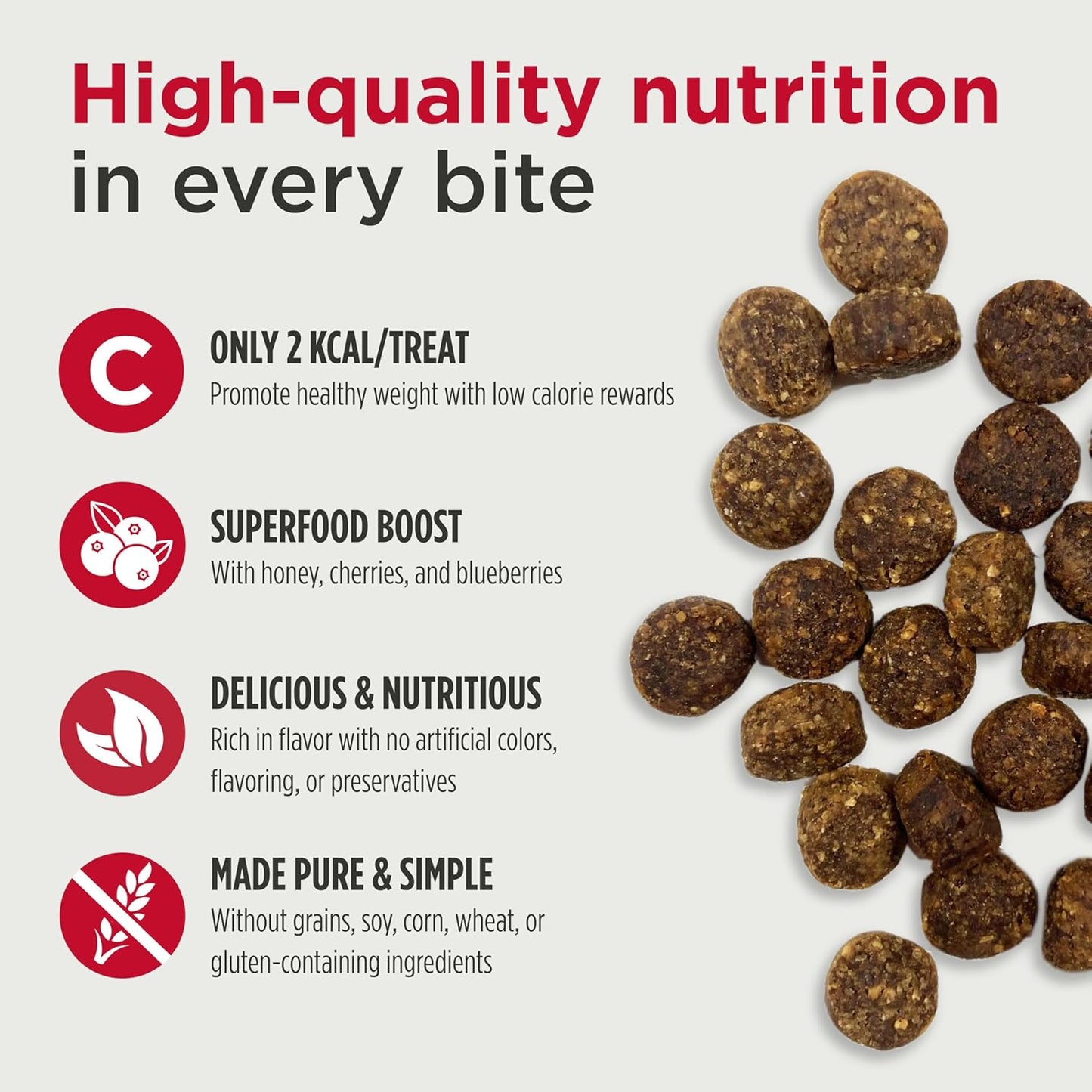 Grain-Free Low-Calorie Duck Recipe Training Treats for Dogs and Puppies, 4 Ounce Pouch