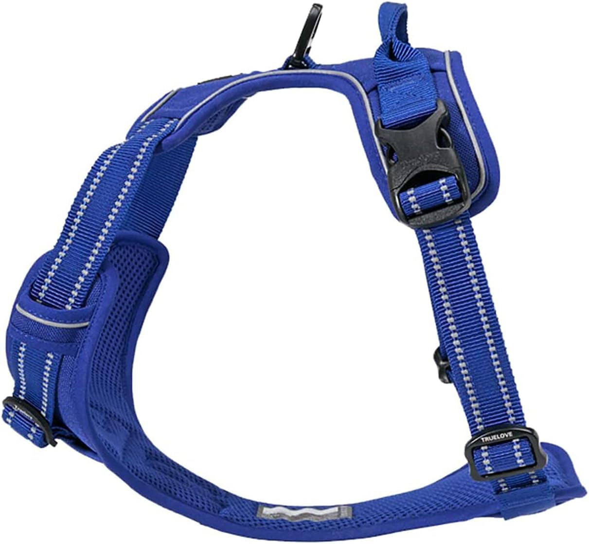 Adjustable No-Pull Reflective Dog Harness - Comfortable Control Vest in Royal Blue (Medium)